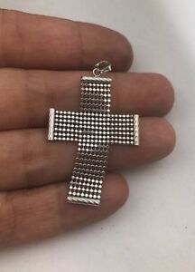 【送料無料】ネックレス kホワイトゴールドメッシュクロス unusual 14 k white gold mesh cross|hokushin