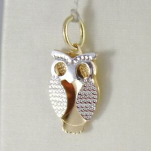 【送料無料】ネックレス　white gold pendant yellow 75018kowldouble layer 22cmmade in italywhite gold pendant yellow 750 18k, owl, double layer 22 c｜hokushin