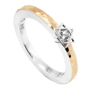 【送料無料】ネックレス　ユダヤダビデ9kgoldlistingsilver 925 listingsilver 925 with pure 9k gold hand made thin ring with jewish star of david
