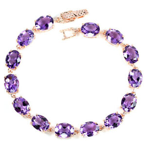 【送料無料】ネックレス アメジスト×スターリングシルバーブレスレット2325 ct real aaa purple amethyst 9x7 mm oval sterling 925 silver bracelet 775