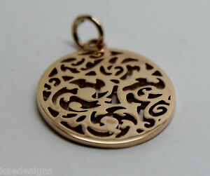 【送料無料】ネックレス　kaedesigns genuine solid 9ct rose gold375medium oval filigree flower pendantkaedesigns genuine solid 9ct rose gold 375 med