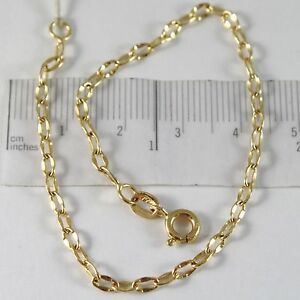 【送料無料】ネックレス　ブレスレットイエローゴールドニュージャージーbracelet yellow gold 750 18k, ovals hammered, jersey oval, long 19 cm
