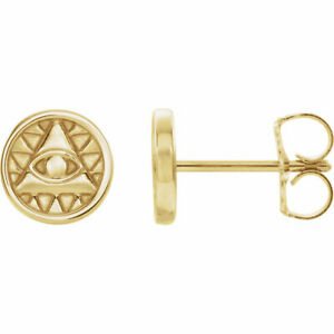 【送料無料】ネックレス イエローゴールドプロビデンスイヤリングeye of providence earrings in 14k yellow gold|hokushin