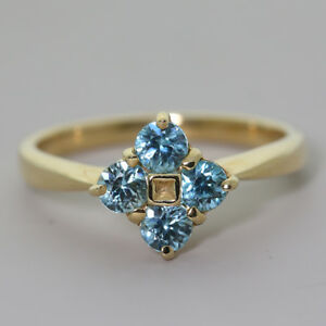 【送料無料】ネックレス　9ctイェローゴールドトパーズクラスタリングrrp235kb10uk hallmarked 9ct yellow gold blue topaz cluster ring rrp 235 kb10