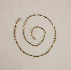 【送料無料】ネックレス　イエローゴールドツイストチェーン9ct yellow gold twisted curb chain｜hokushin