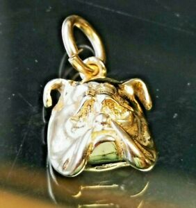 【送料無料】ネックレス　ブルドッグペンダントビンテージレトロゴールド＃bulldog pendant or vintage, retro gold charm fully hallmarked, free shipping c3｜hokushin
