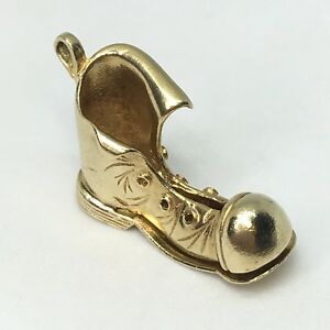 【送料無料】ネックレス　ゴールドブーツロンドン9ct gold old leather boot charm london 1971 hallmarks｜hokushin