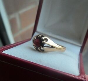 【送料無料】ネックレス　ヴィンテージレトロイエローゴールドガーネットリングサイズvintage gents retro 9ct yellow gold amp; garnet ring c197080s size u｜hokushin