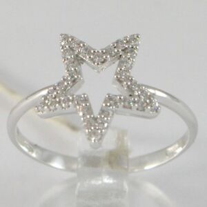 【送料無料】ネックレス　ホワイトゴールド750 18kイタリアczスターwhite gold ring 750 18k, star with cz made in italy｜hokushin