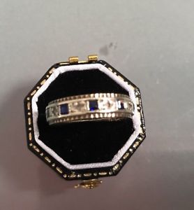 【送料無料】ネックレス　9ctサファイアサイズm33gwomens fulleternity 9ct gold sapphire ring size m weight 33g