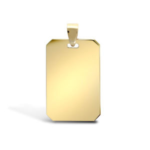 【送料無料】ネックレス　ソリッドイエローゴールドタグペンダントsolid 9ct yellow gold dog tag pendant approx 33g