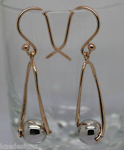 【送料無料】ネックレス　ホワイトローズゴールドボールドロップイヤリングkaedesigns genuine 9ct white amp; rose gold 8mm ball drop earrings