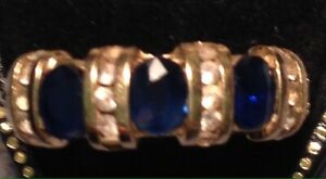 【送料無料】ネックレス　ヴィンテージゴールドサファイアリングサイズvintage 9 ct gold sapphire ring size s 12 9 38