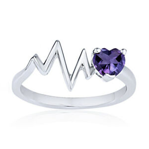 【送料無料】ネックレス アレクサンドライトハートエンゲージリングスターリングシルバーjune alexandrite birthstone heart engagement ring sterling silver