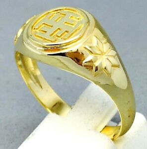 【送料無料】ネックレス　イエローゴールドパスギリシャシンボルサイズ9ct yellow gold pathopen greek symbol mans signet ring size w 1040 36,387円