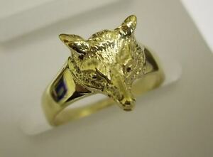 【送料無料】ネックレス　イエローレッドローズホワイトゴールドフォックスヘッドリングハンティングhm 9ct 9k yellow red rose white gold fox head ring hunting horse dressage 33g｜hokushin