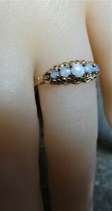 【送料無料】ネックレス　ゴールドオパールハーフフープリングサイズ9ct gold amp; opal half hoop ring size n 12 xbdod｜hokushin