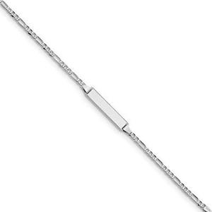 【送料無料】ネックレス　ソリッドホワイトゴールドフィガロブレスレットサービス14k solid white gold figaro childrens id name bracelet free engraving gift 37,037円
