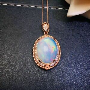 【送料無料】ネックレス　オパールペンダントローズゴールドcertified natural fire opal pendant s925 silver plated rose gold women gifts