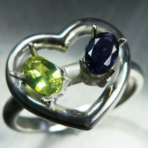 【送料無料】ネックレス　アイオライトシルバーｋｋゴールドプラチナハートリングnatural chrysoberyl amp; iolite 925 silver 9ct 14k 18k gold platinum heart ring