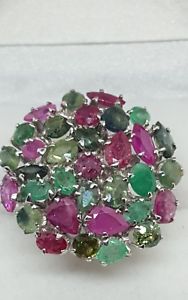 【送料無料】ネックレス　ジェインズザンビアエメラルドサファイアルビーリングサイズjaynes gems large 8ct zambian ,emerald, sapphire, ruby ring size uk q us 85 36,387円