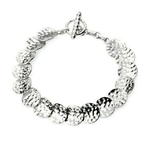 【送料無料】ネックレス　スターリングディスクb5078beginnings sterling silver hammered disc articulated bracelet b5078