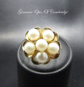 【送料無料】ネックレス　ゴールドゴールドクラスターパールフラワーリングサイズ14k gold 14ct gold cluster pearl flower ring size m 48g