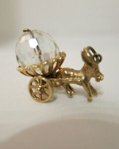 【送料無料】ネックレス　ヴィンテージゴールドロバカートexcellent vintage 9ct gold donkey amp; cart charm