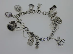 【送料無料】ネックレス　ブレスレットアメジストセントクリストファーsilver charm bracelet 12 charms 359g amethyst, birthday, horse, st christopher 36,387円