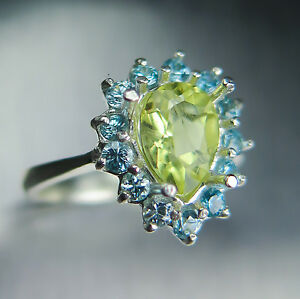 【送料無料】ネックレス　ベリルスターリングシルバーリング110cts natural heliodor beryl amp; zircons 925 sterling silver ring