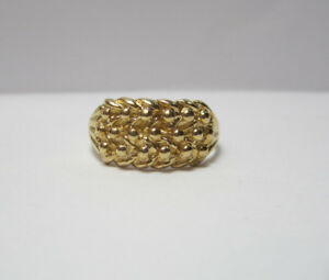 【送料無料】ネックレス　ブランドイエローゴールドキーパーリング￥brand 9ct yellow gold 3 row keeper ring 150 freepost