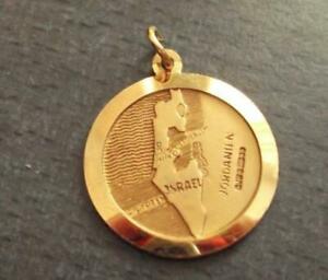 【送料無料】ネックレス　イスラエルデビッドソリッドゴールドケースペンダントグラムユダヤmap of israel, star of david solid gold cased pendant 74 grams, jewish l51 37,687円