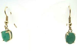 【送料無料】ネックレス　エメラルドゴールドイヤリングオーバルドロップカット natural emerald 9ct gold earrings dangle drop oval cut uk made amp; hallmark