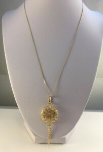 【送料無料】ネックレス　チェーンゴールドタッセルペンダント9ct gold geometric tassel pendant on 18 traditional curb chain 32gm