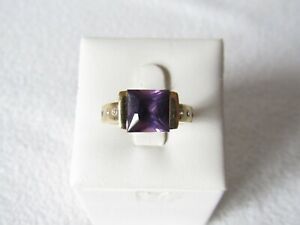 【送料無料】ネックレス　イエローゴールドクレードルリングサイズ14ct yellow gold era purple stone in cradle setting ring size p