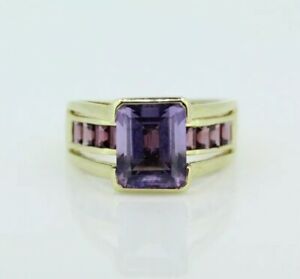 【送料無料】ネックレス　イエローゴールドアメジストクラスタリング9ct yellow gold amethyst cluster ring