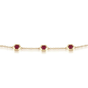 【送料無料】ネックレス イエローゴールドブレスレットgemondo 9ct yellow gold 082ct ruby hexagon bracelet