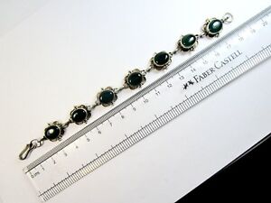 【送料無料】ネックレス　ビンテージセントグリーンオニキスvintage 925 st silver line braclet studded with green onyx stones｜hokushin