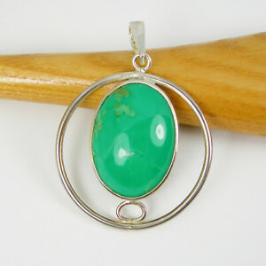 【送料無料】ネックレス　オーストラリアベゼルペンダントスターリングシルバーnatural australian chrysoprase large bezel pendant genuine 925 sterling silver