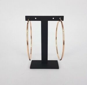 【送料無料】ネックレス　ｋローズゴールドプレーンフープイヤリングドルmiran 141054 9k rose gold hollow plain hoop earrings 60mm 28g rrp349