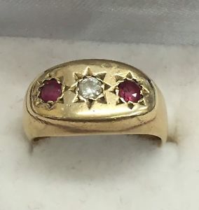 【送料無料】ネックレス　ビンテージソリッドイエローゴールドリングルビーサイズvintage solid 9ct yellow gold ring cz amp; synthetic ruby size k 12 48grams