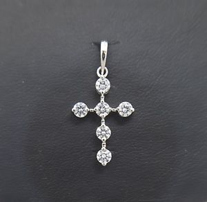 【送料無料】ネックレス　ｋホワイトゴールドクロスペンダントドルmiran 081108 18k white gold cz cross pendant 12g rrp 350