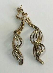 【送料無料】ネックレス　ヴィンテージイエローホワイトゴールドツイストイヤリングvintage 1956 9ct yellow amp; white gold twist earrings 45cm in length 44g｜hokushin