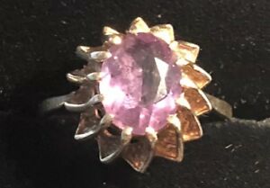 【送料無料】ネックレス　ヴィンテージゴールドアメジストクラスタリングサイズvintage 9ct gold amethyst cluster ring ,size m12,276g ga