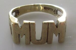 【送料無料】ネックレス　イエローゴールドリングサイズsecondhand 9ct yellow gold mum ring size p