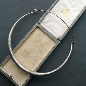 【送料無料】ネックレス　ビンテージスターリングチョーカーシルバーvintage sterling choker 15 925 silver engraved