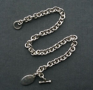 【送料無料】ネックレス　スターリングシルバートグルチェーンソリッドヘビータグsterling silver toggle chain 17 solid 925 heavy oval tag 37,037円