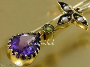 【送料無料】ネックレス　イエローゴールドアメジストペリドットイヤリングe152 genuine 9k yellow gold natural amethyst peridot pearl earrings suffragette｜hokushin 37,687円