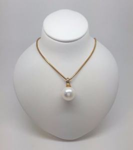 【送料無料】ネックレス　イエローゴールドパールペンダントドルmiran 170039 9k yellow gold freshwater pearl 12 mm pendant rrp 350
