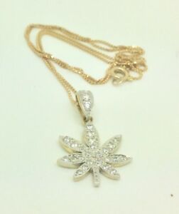 【送料無料】ネックレス　ゴールドリーフペンダントチェーン9ct gold ‘leaf’ pendant amp; 18 chain